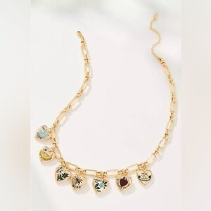 NWT Anthropologie Heart Charm Link Necklace